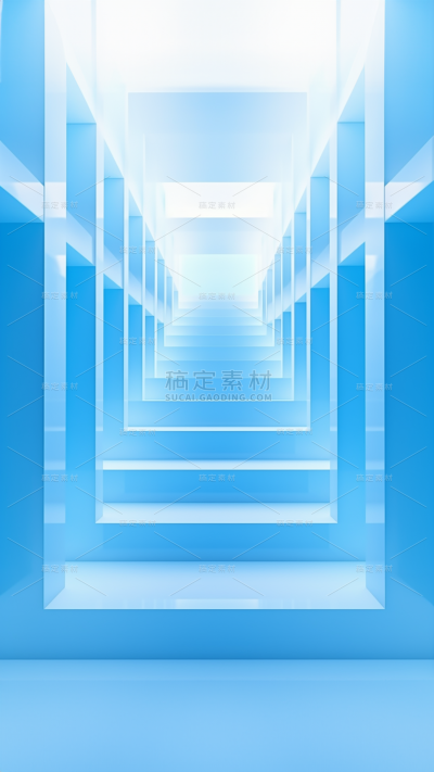 3D立体三维空间蓝色背景