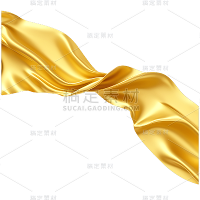 通用金色丝带绸带装饰元素