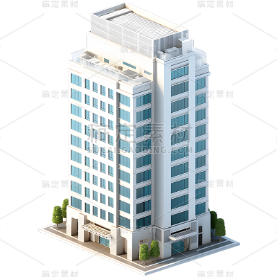 立体3D大楼建筑大厦办公楼元素