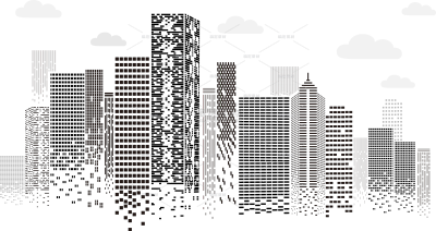 建筑系列手绘城市建筑元素（td)