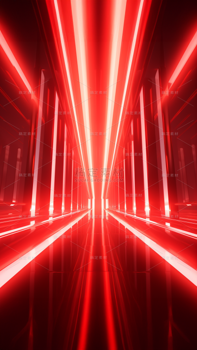3D立体三维空间红色背景