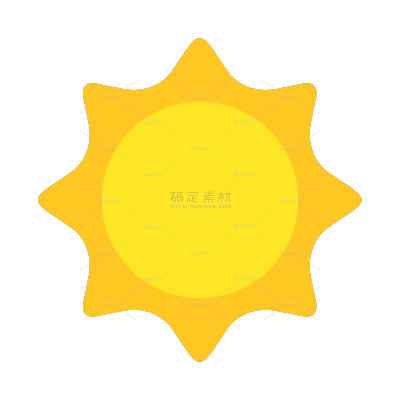 装饰系列手绘风黄色太阳元素（td）