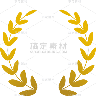 通用麦穗椭圆圆框边框金色贴纸元素素材