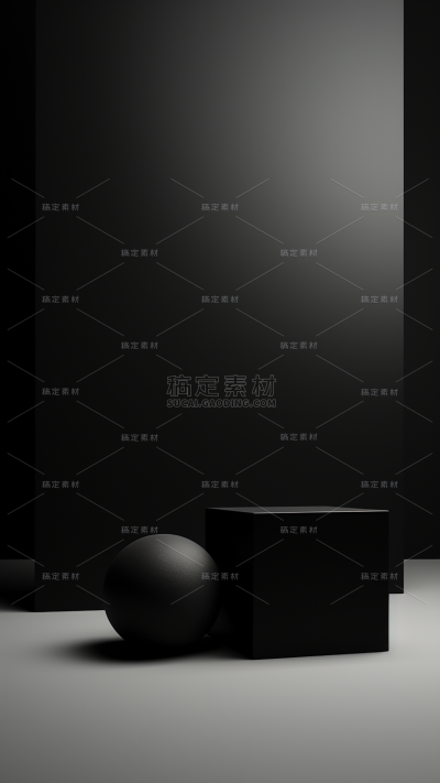 3D三维立体空间黑色背景