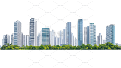 建筑系列实景城市建筑群组合元素素材