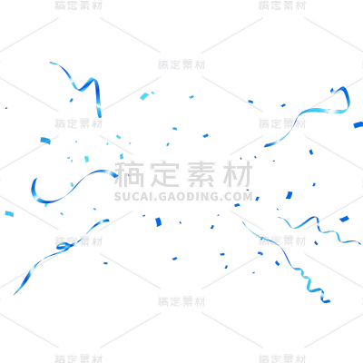 装饰通用炫彩蓝色彩带元素素材