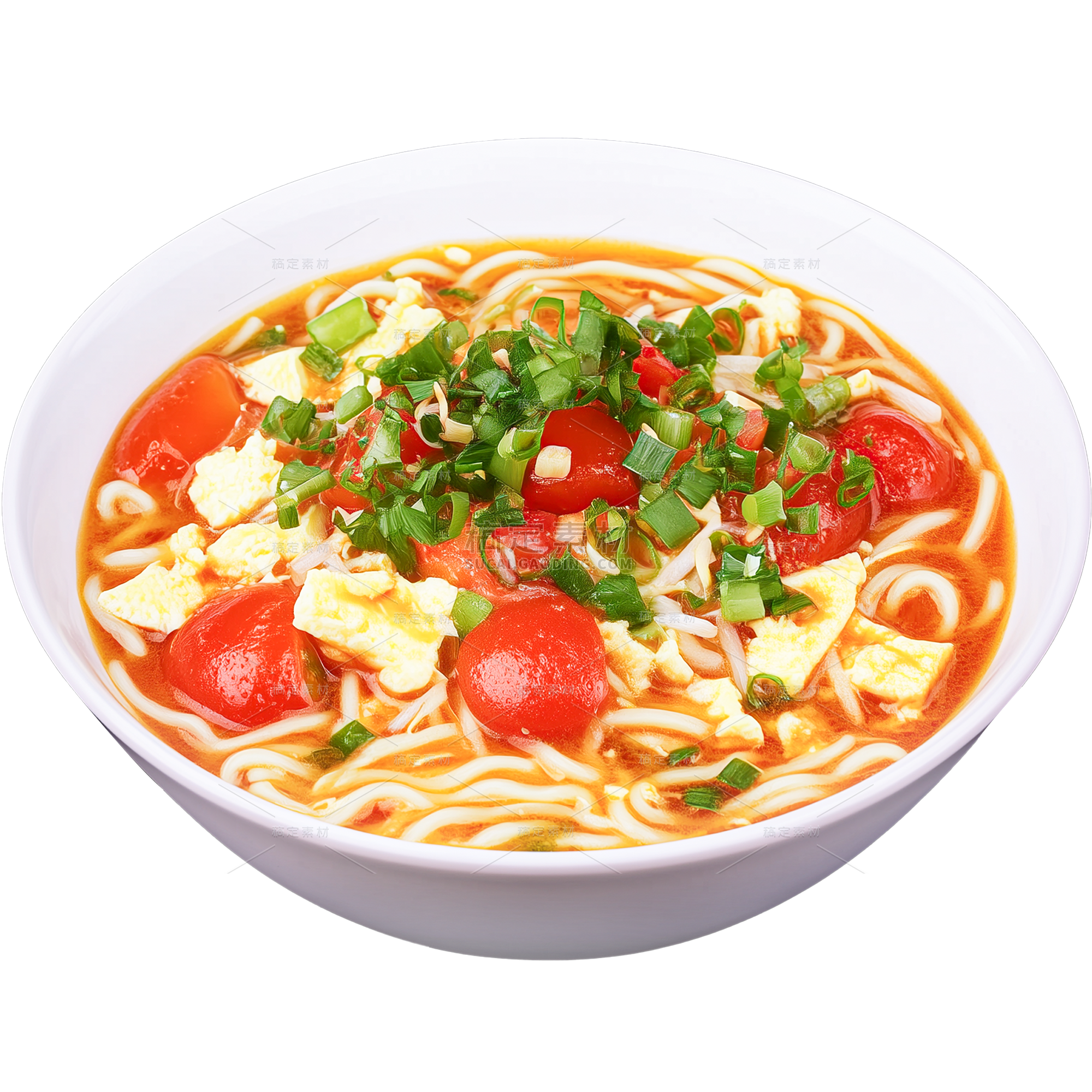 美食写实西红柿炒蛋饭面元素