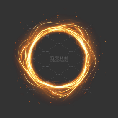 特效系列插画风黄色光圈光效元素（td）