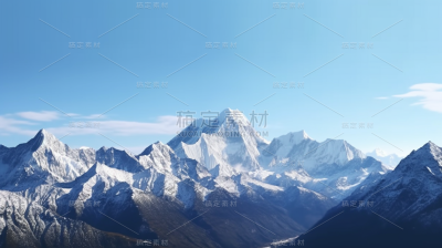 山峰雪山山脉自然风景