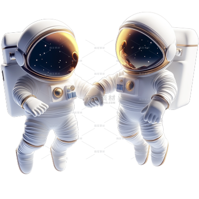 宇宙系列3D可爱不露脸宇航员双人