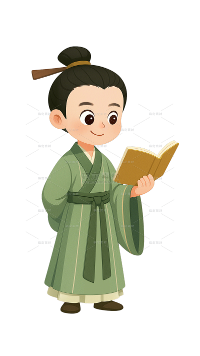 中国风Q版古代书生气形象元素