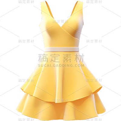 3D立体C4D服饰服装裙子连衣裙半身裙免抠PNG元素素材