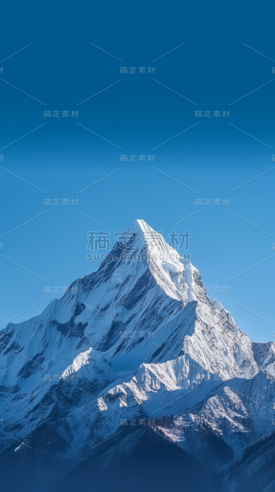 山峰雪山山脉自然风景