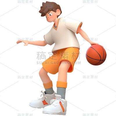 通用3D卡通篮球运动人物贴纸