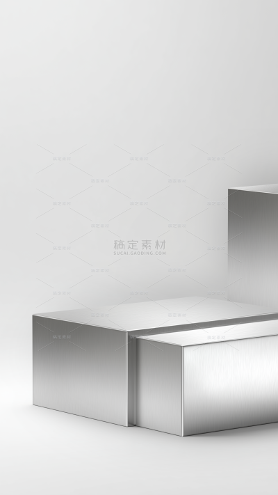 背景系列简约感金属方形展台背景