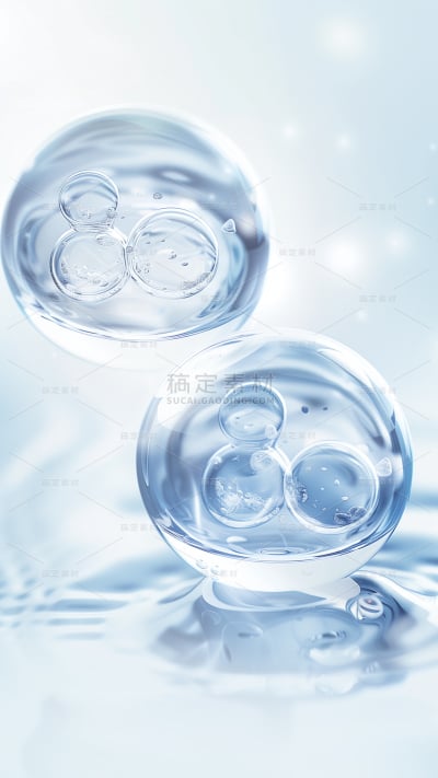 科技风通用特效蓝色分子水珠精华图片素材