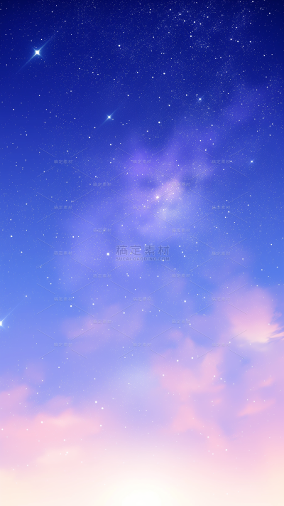 风光系列唯美感蓝紫色星空云彩背景