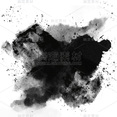 黑白水墨元素贴纸