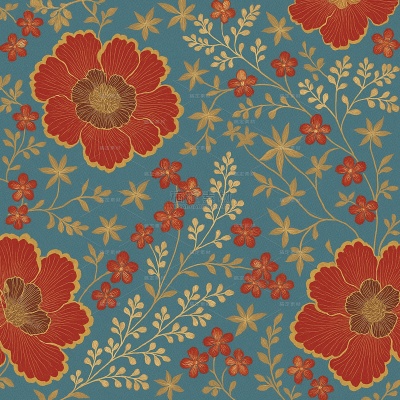 中国风插画风花纹纹样图片（td）