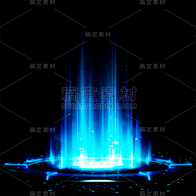 特效通用蓝色传送光束元素素材