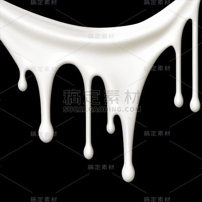 特效通用滴下白色牛奶奶质液体元素素材