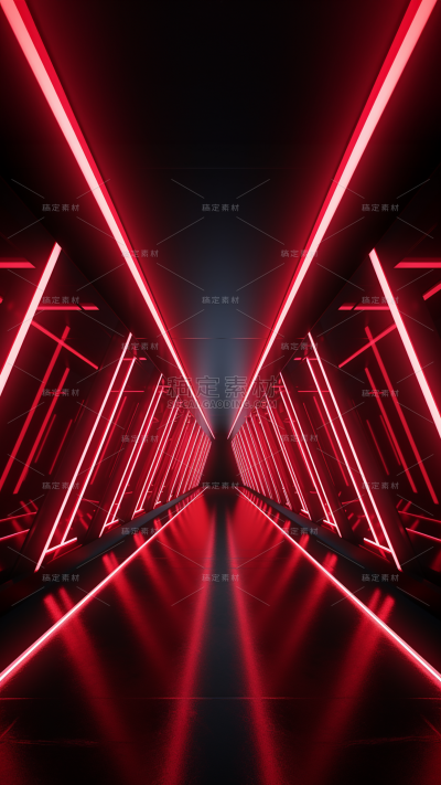 3D立体三维空间红色背景