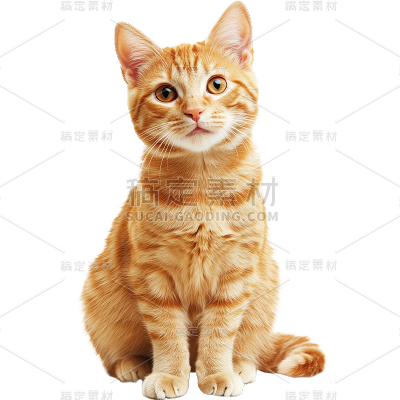动物系列-通用-写实白黄小猫贴纸