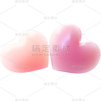 3D立体C4D装饰爱心元素素材
