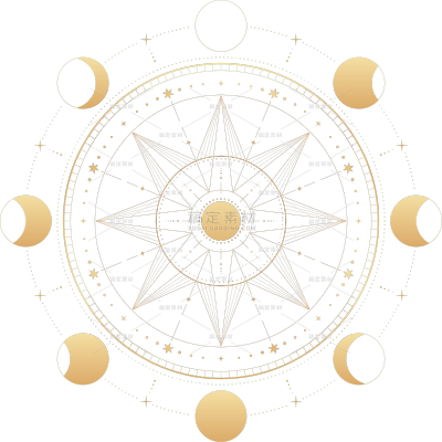 宇宙系列金色月相图贴纸