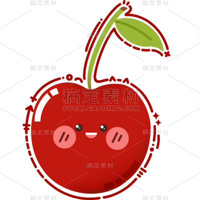 果蔬通用-可爱描边拟人水果元素