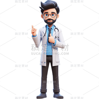 3D立体三维医生职业人物