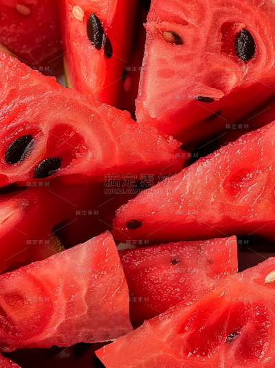 夏季果蔬系列实景西瓜平铺通用背景素材