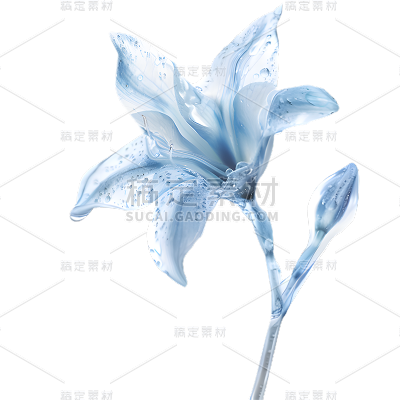 特效通用蓝色合成植物水元素素材