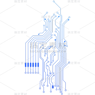 简约科技线路贴纸