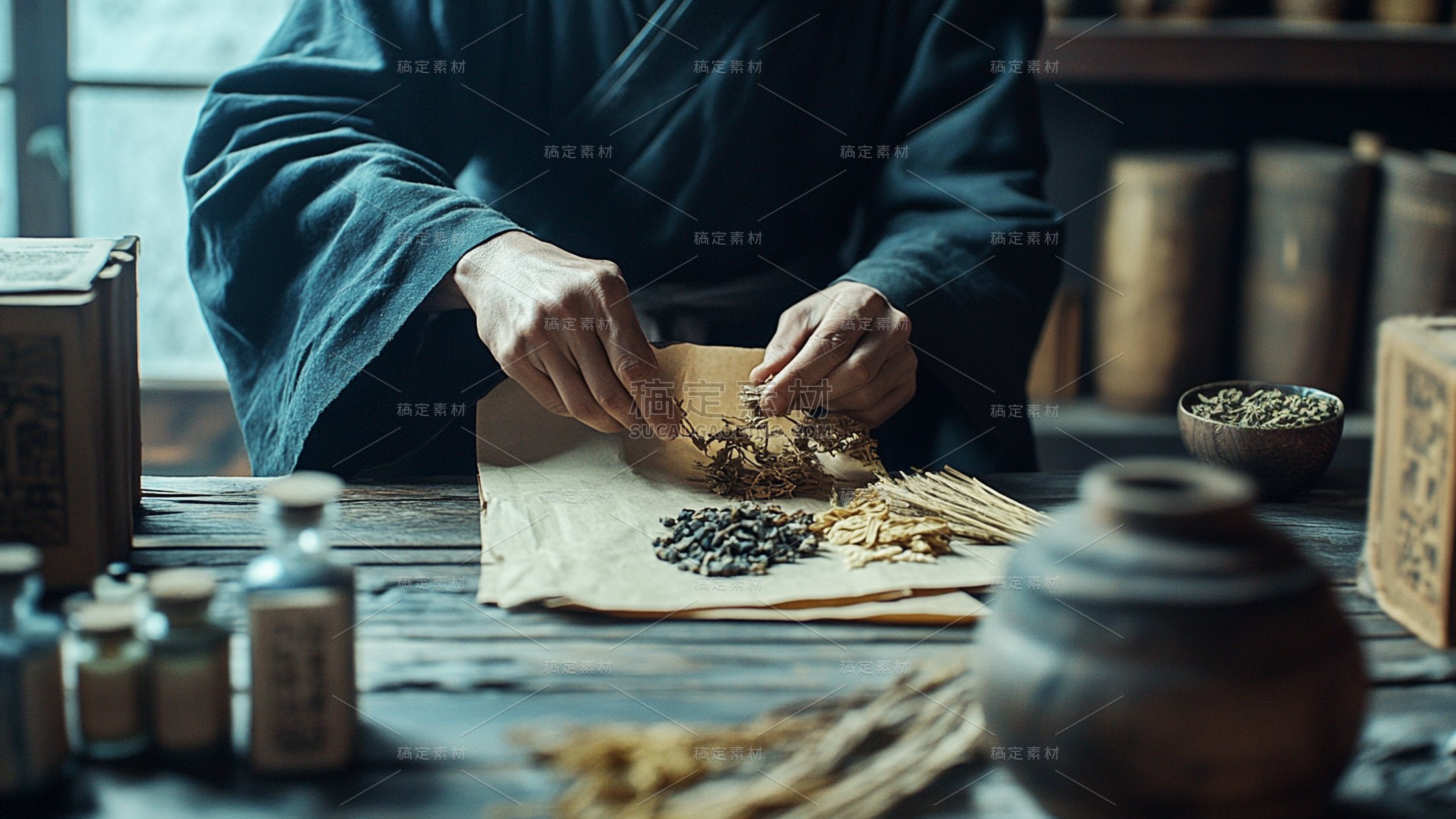 医疗系列写实中医配药