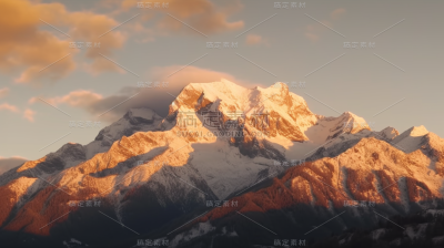 山峰雪山山脉自然风景
