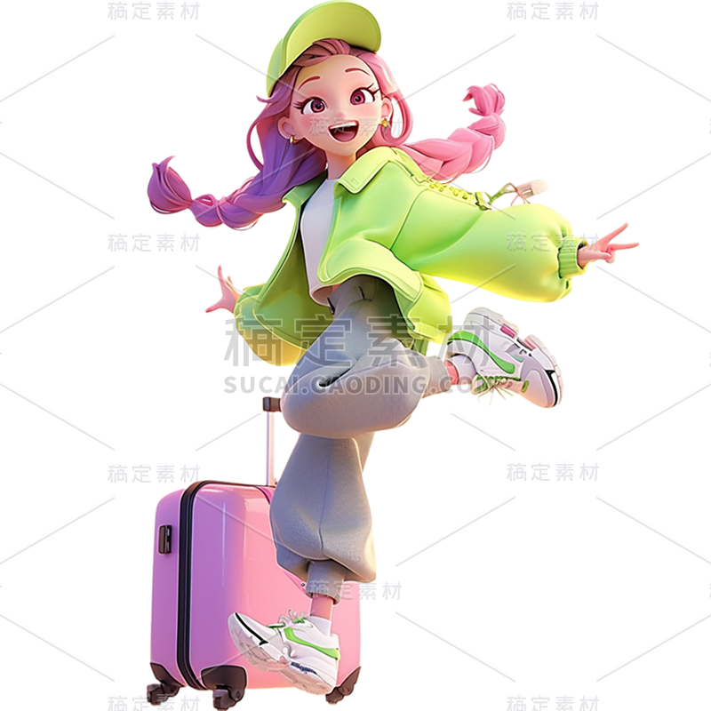 人物系列3D皮克斯潮酷女性卡通人物贴纸