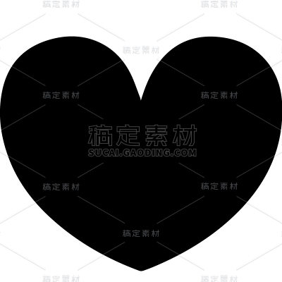 矢量扁平黑色爱心元素贴纸