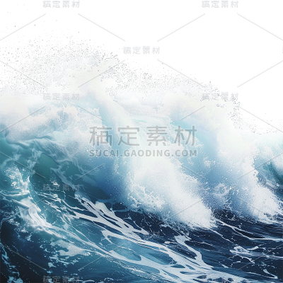 特效通用蓝色水面浪花元素素材