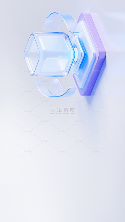 科技风系列立体感玻璃图标展台背景