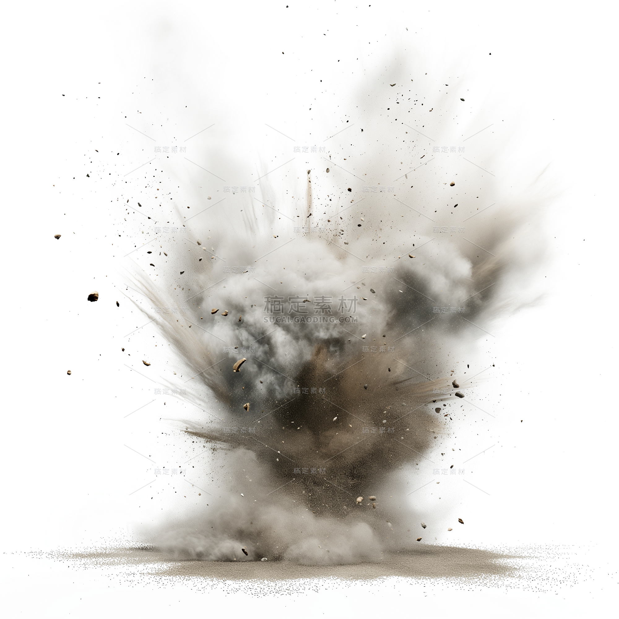 特效系列写实灰色爆炸烟雾元素