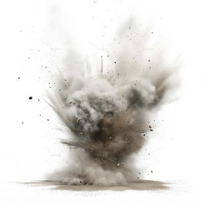 特效系列写实灰色爆炸烟雾元素