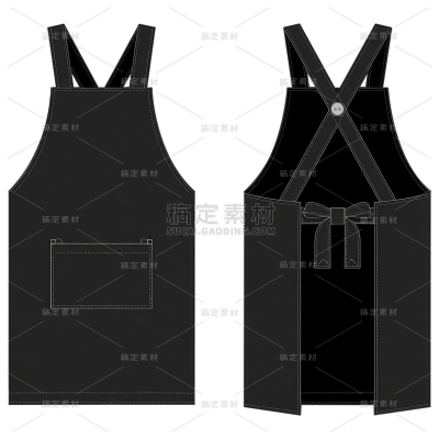 服饰系列插画风围裙设计稿（td）