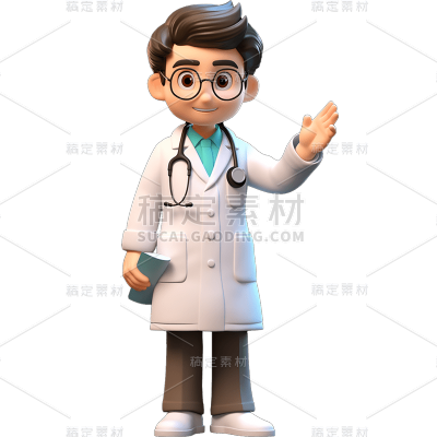 3D立体三维医生职业人物
