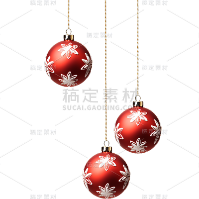 圣诞节圣诞快乐平安夜实景圣诞铃铛球体装饰元素素材