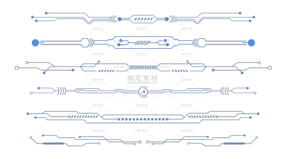 科技风系列科技感线条花边底纹边框文本分割线组合元素