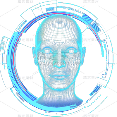 科技风通用3D插画全息机器人元素素材