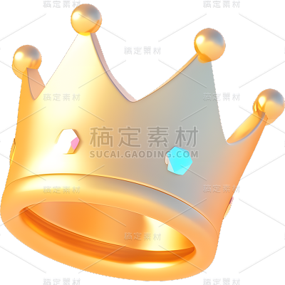 轻拟物风立体3D皇冠装饰元素