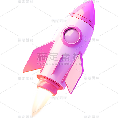 交通系列3D带光效发射火箭贴纸