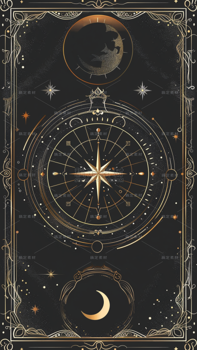 通用插画黑金色星座背景素材